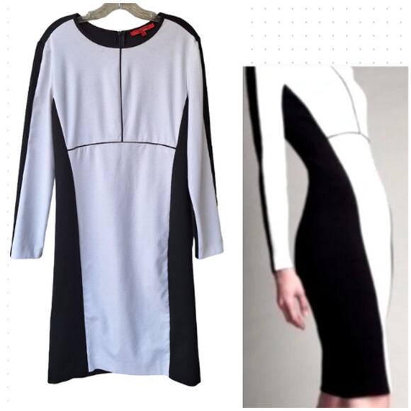 Narciso Rodriguez x NATION Black and White Sheath Knee length Dress XL Career - Picture 1 of 8